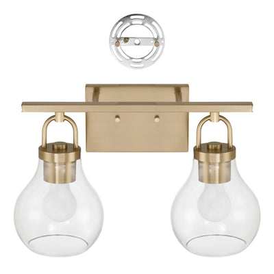 Mansfield 16-inch 2-light Champagne Gold Vanity Light with Clear Glass Shades