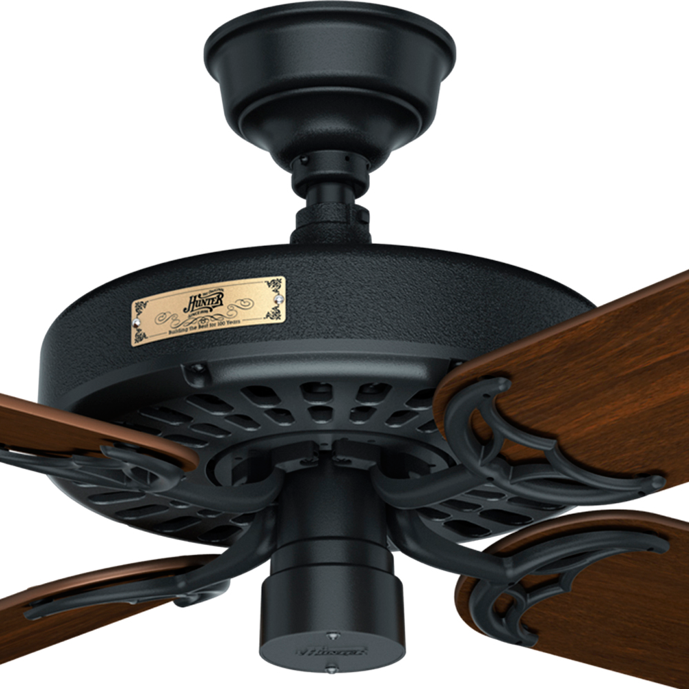 52 inch Original Matte Black Damp Rated Ceiling Fan