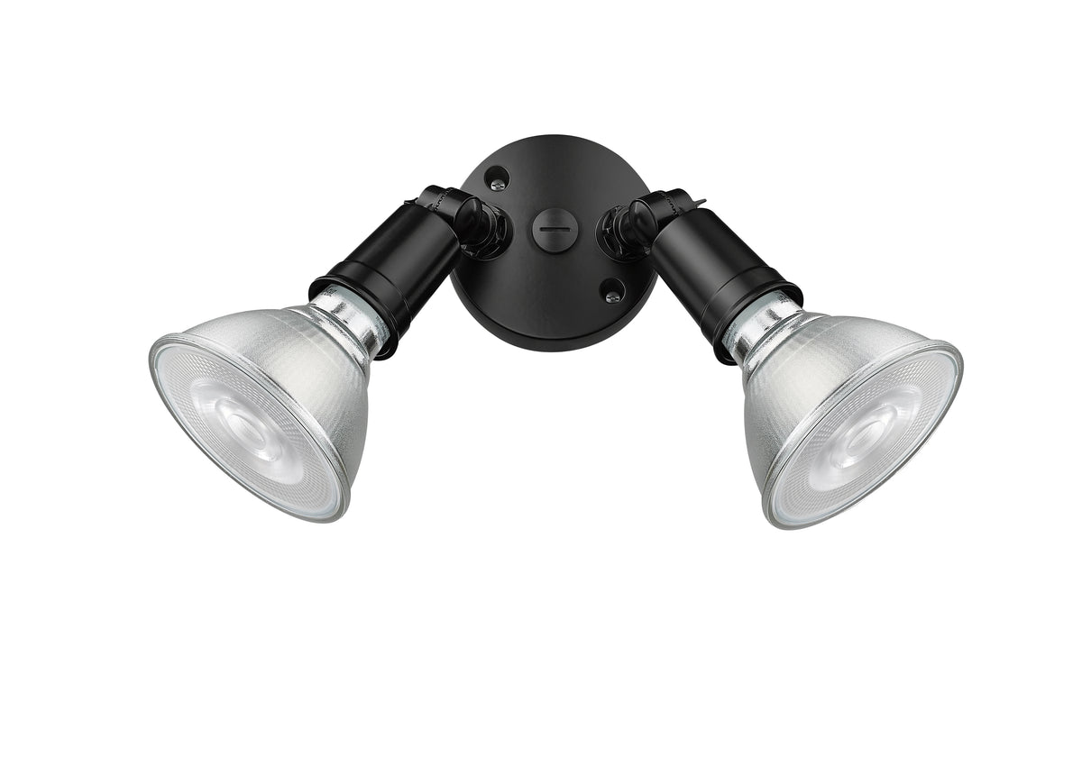 9.25''  Powder Coated Black 2 Light Flood Light
