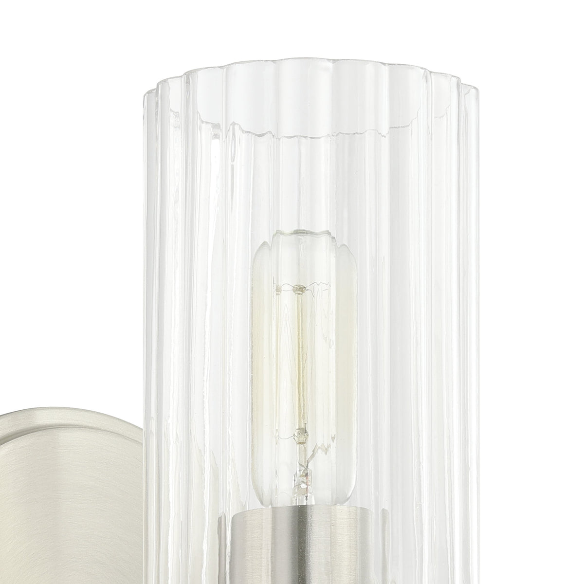 Bedminster 5-inch 1-light Brushed Nickel Vanity Light with Clear Ribbed Glass Shade