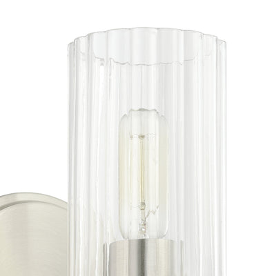 Bedminster 5-inch 1-light Brushed Nickel Vanity Light with Clear Ribbed Glass Shade