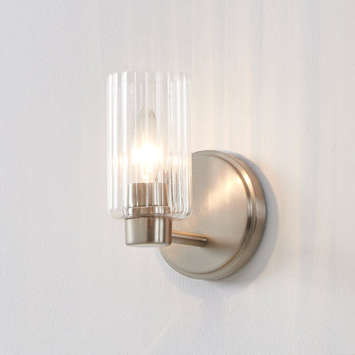 Bedminster 5-inch 1-light Brushed Nickel Vanity Light with Clear Ribbed Glass Shade