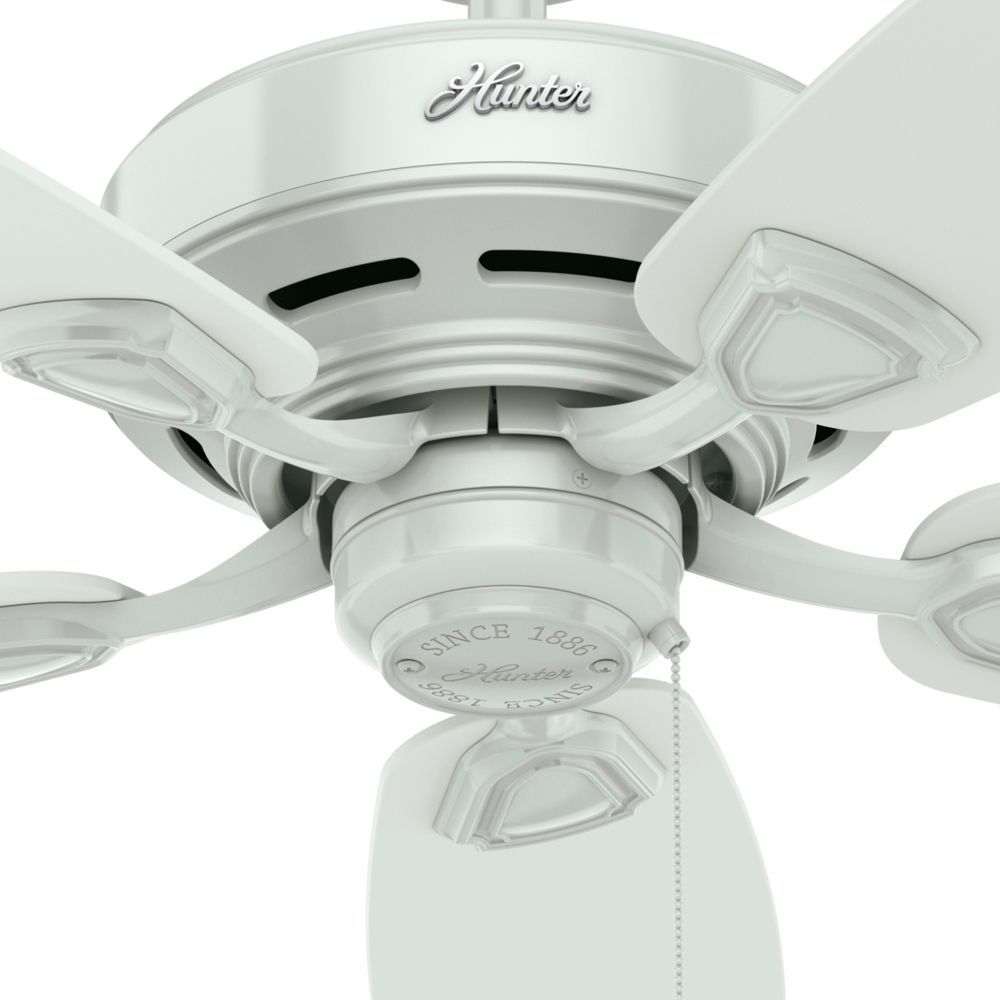48 inch Sea Wind White Damp Rated Ceiling Fan and Pull Chain