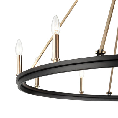 32'' Carruth Matte Black/Modern Gold 10 Light Chandelier