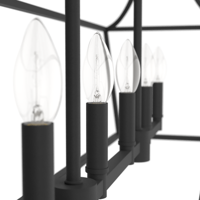 Laurel Ridge 42-inch 6-light Natural Black Iron Linear Chandelier