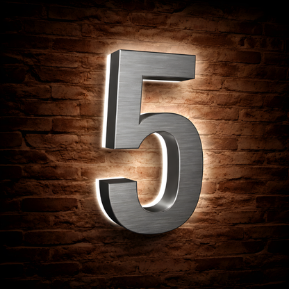 Illuminated Address Numbers - Stainless Steel - 6000K