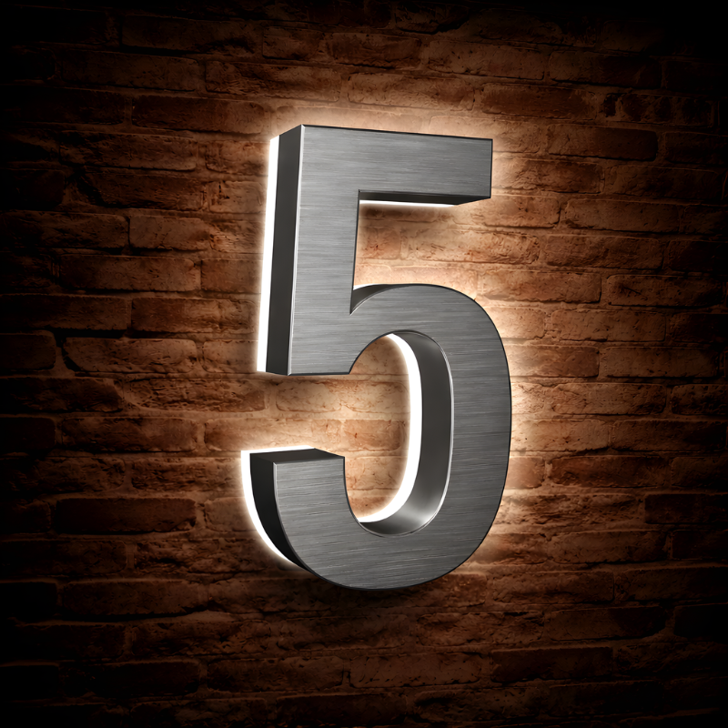 Illuminated Address Numbers - Stainless Steel - 6000K