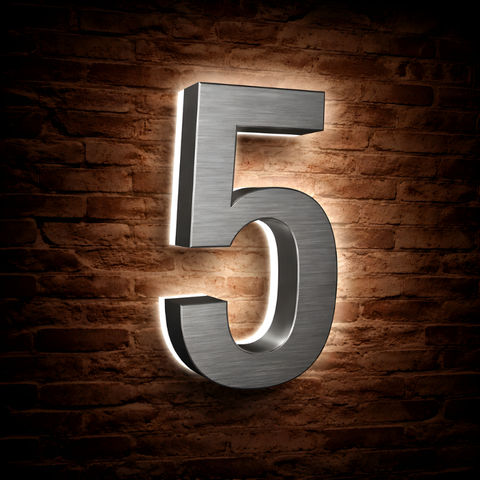 Illuminated Address Numbers - Stainless Steel - 6000K