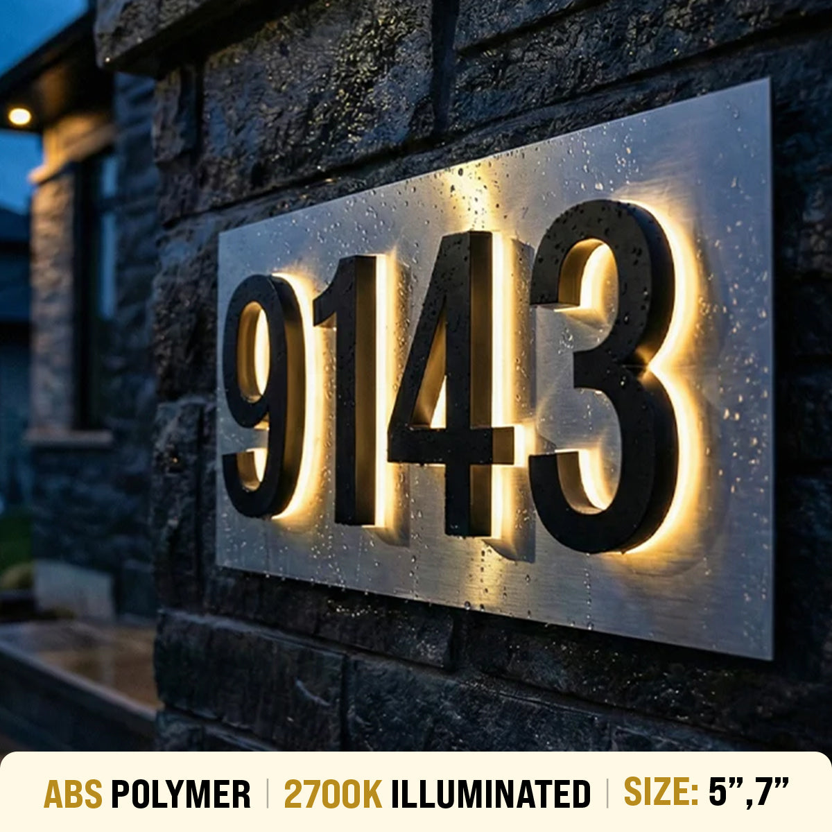 Illuminated Address Numbers - ABS Polymer - 2700K