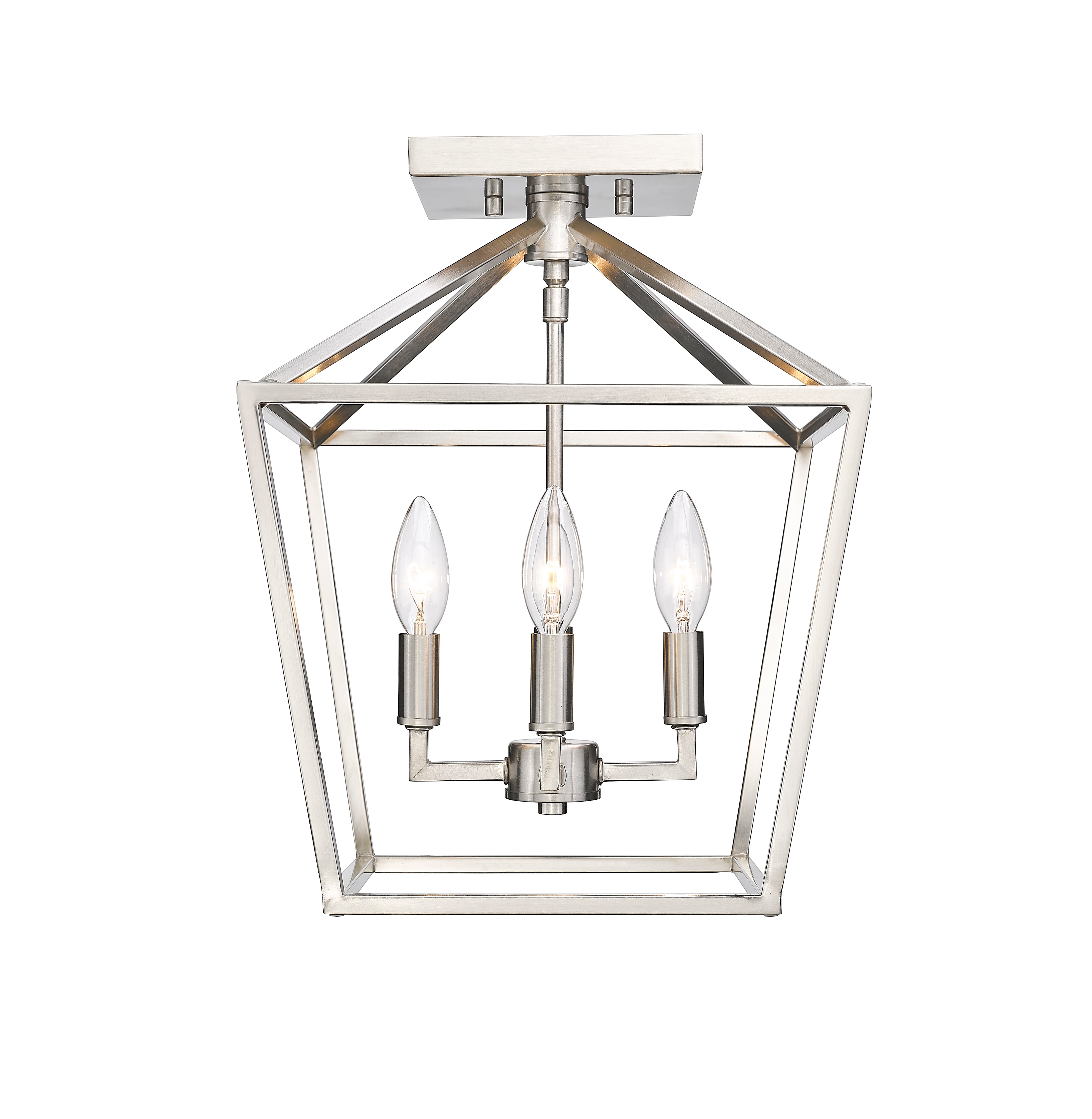 14.25'' Corona Satin Nickel 4 Light Semi-Flush Mount