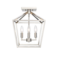 14.25'' Corona Satin Nickel 4 Light Semi-Flush Mount