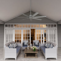 60 inch Downtown ENERGY STAR® Matte Silver Damp Rated Ceiling Fan and Wall Control