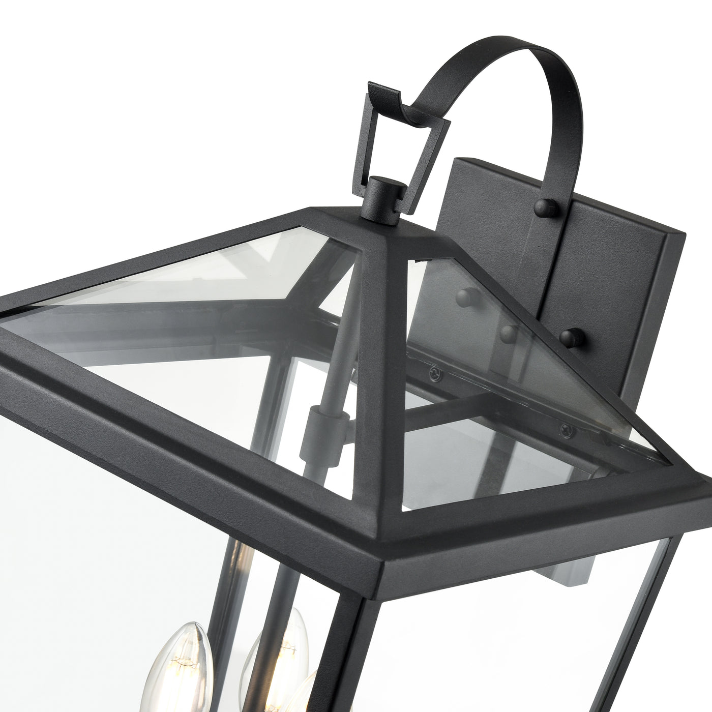 12'' Mensun Textured Black 3 Light Wall Sconce