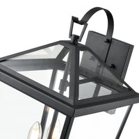 12'' Mensun Textured Black 3 Light Wall Sconce