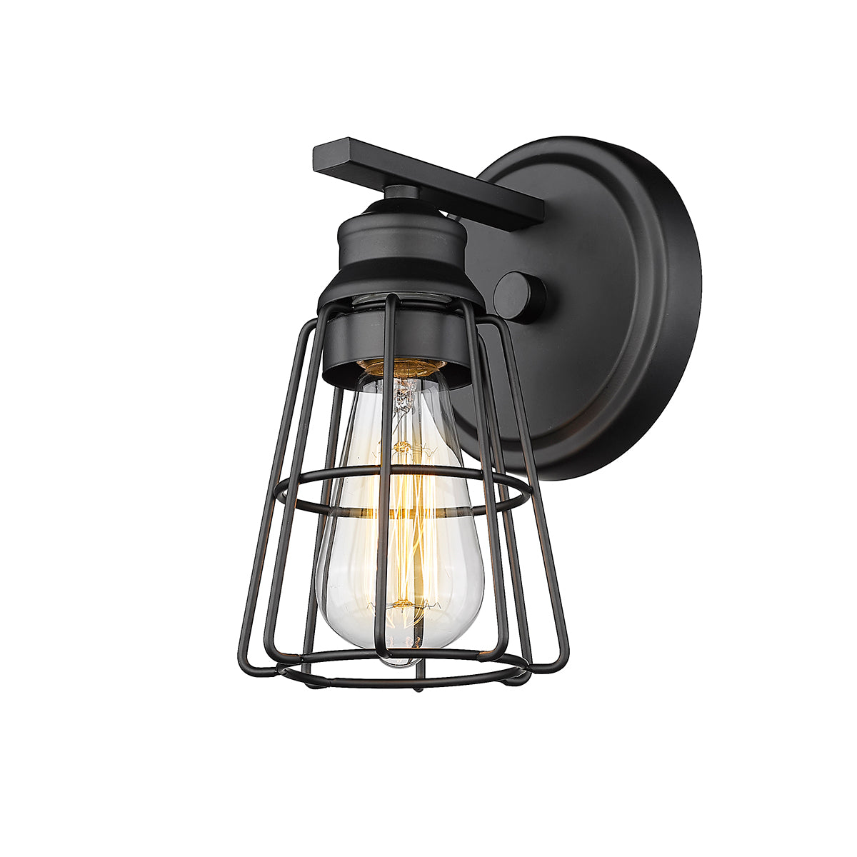 9.25-inch Matte Black 1-Light Wall Sconce