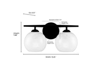 15.25'' Kimorra Matte Black 2 Light Bath Vanity