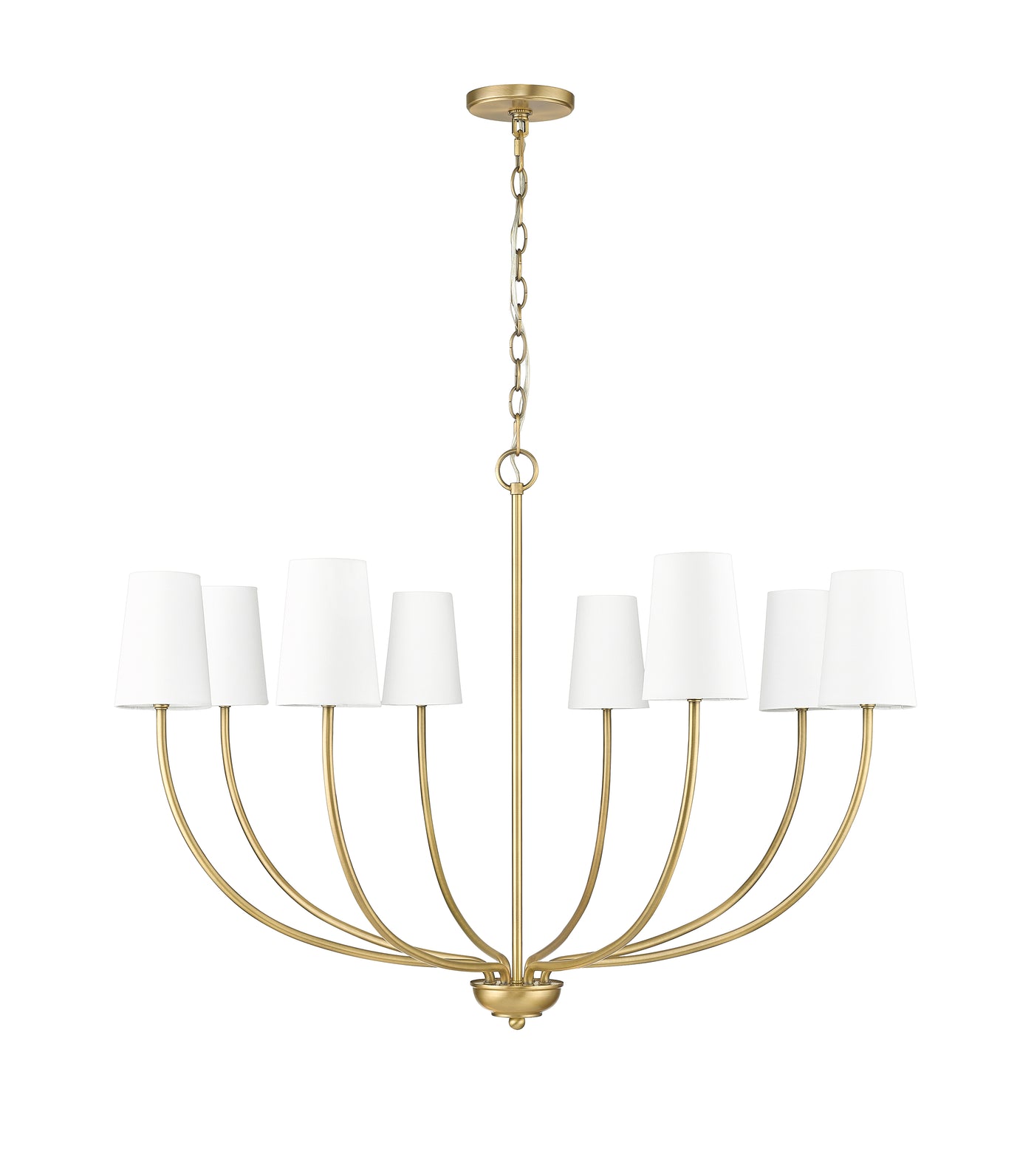 31'' Kandor Vintage Brass 8 Light Chandelier