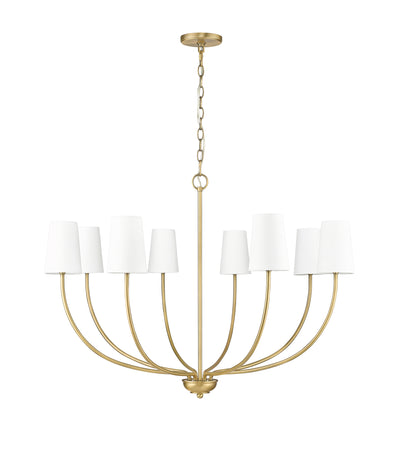 31'' Kandor Vintage Brass 8 Light Chandelier
