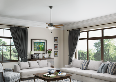44 inch Swanson Matte Silver Ceiling Fan with LED Light Kit and Pull Chain