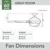 60 inch Downtown ENERGY STAR® Matte White Damp Rated Ceiling Fan and Wall Control