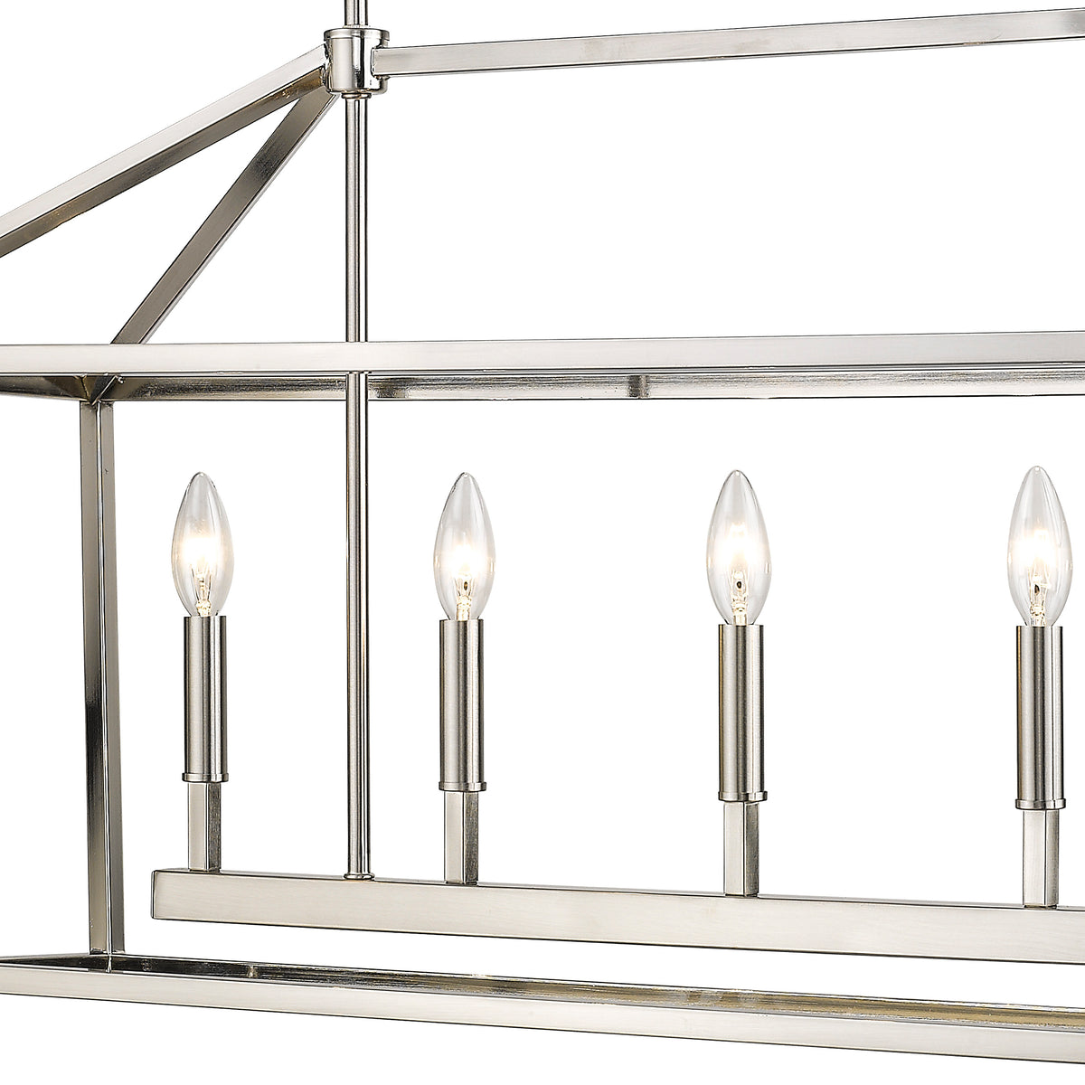 68'' Corona Satin Nickel 5 Light Linear Chandelier
