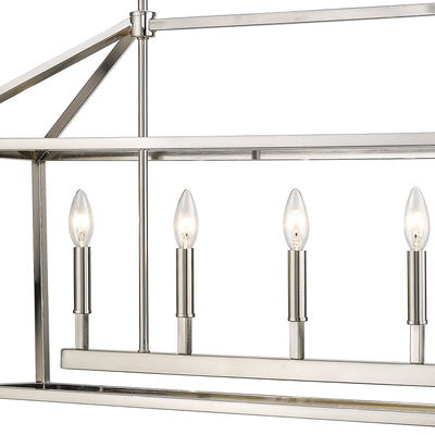 68'' Corona Satin Nickel 5 Light Linear Chandelier