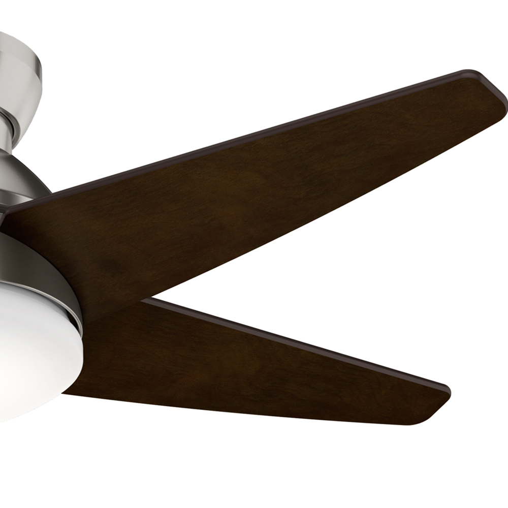 Casablanca 44 inch Isotope Brushed Nickel Low Profile Ceiling Fan with LED Light Kit and Wall Control