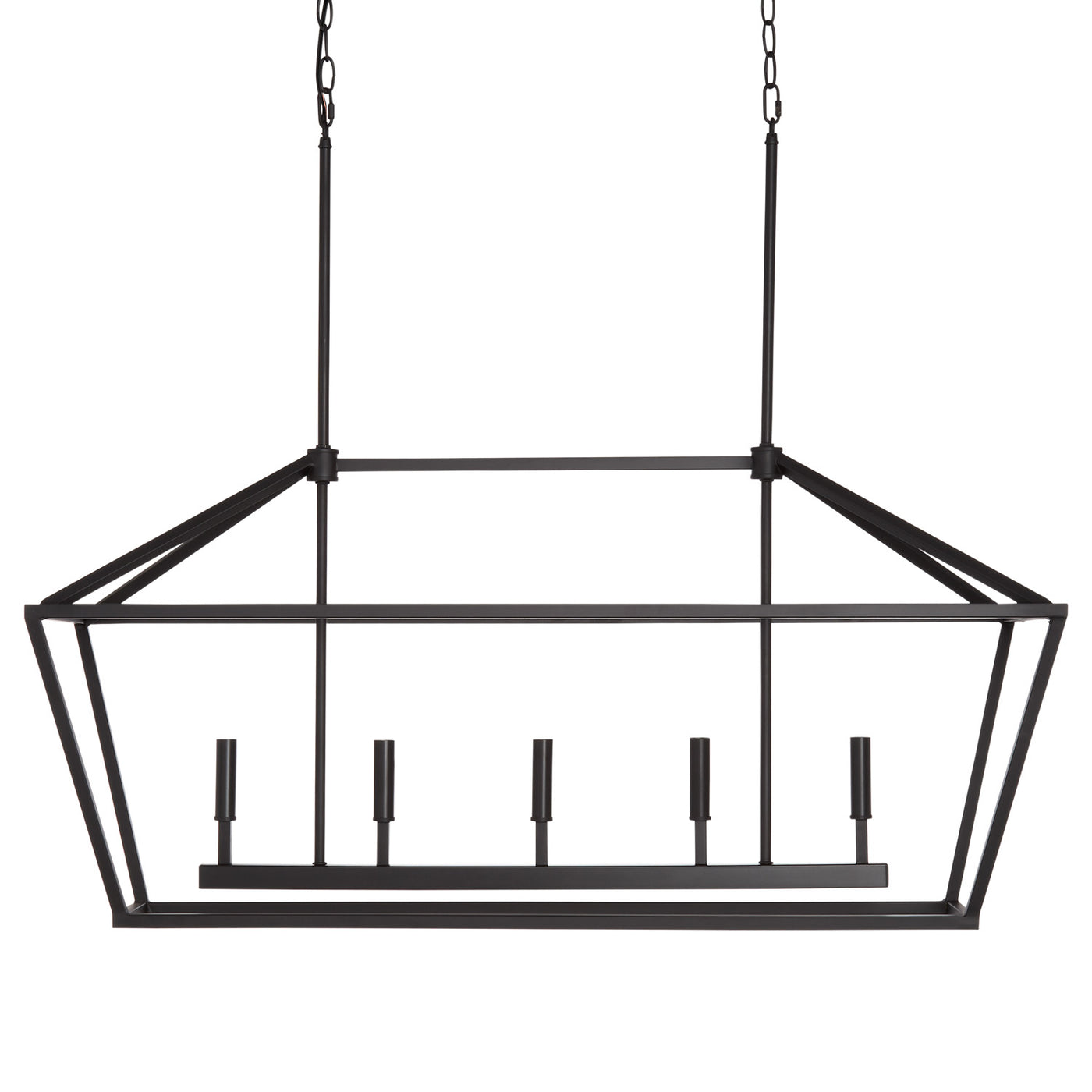 68'' Corona Matte Black 5 Light Linear Chandelier