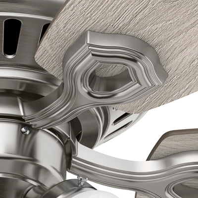52 inch Builder Brushed Nickel Low Profile Ceiling Fan with LED Light Kit