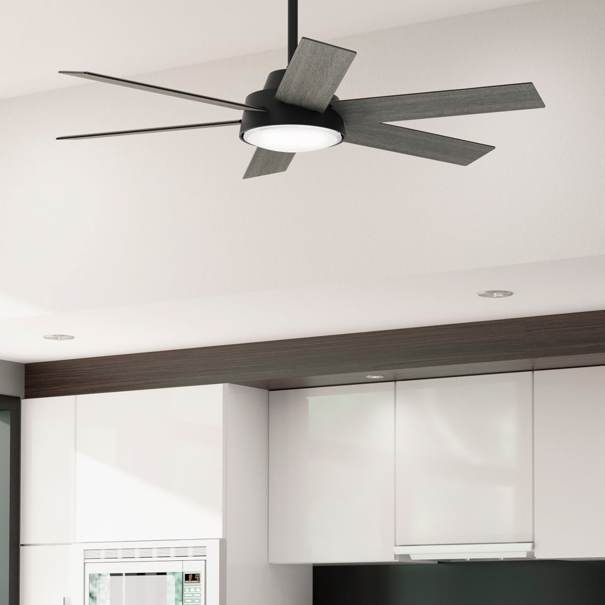 52 inch Donatella Matte Black Ceiling Fan with LED Light Kit and Handheld Remote
