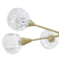 Helena 32-inch 6-light Brushed Gold Chandelier with Clear Acrylic Shades