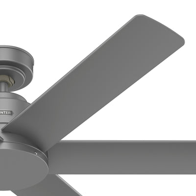 52 inch Kennicott Matte Silver Damp Rated Ceiling Fan and Wall Control