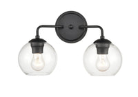 16'' Solmer Matte Black 2 Light Bath Vanity