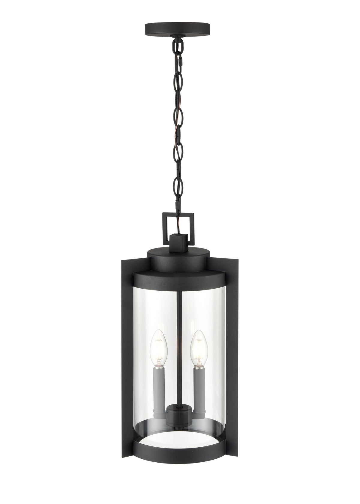 18'' Ellway Textured Black 2 Light Hanging Lantern