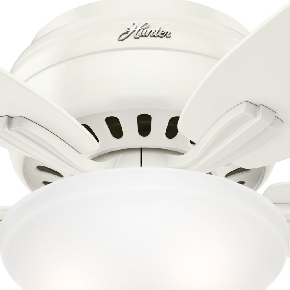 52 inch Newsome Fresh White Low Profile Ceiling Fan with LED Light Kit and Pull Chain