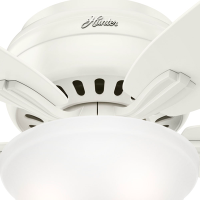52 inch Newsome Fresh White Low Profile Ceiling Fan with LED Light Kit and Pull Chain