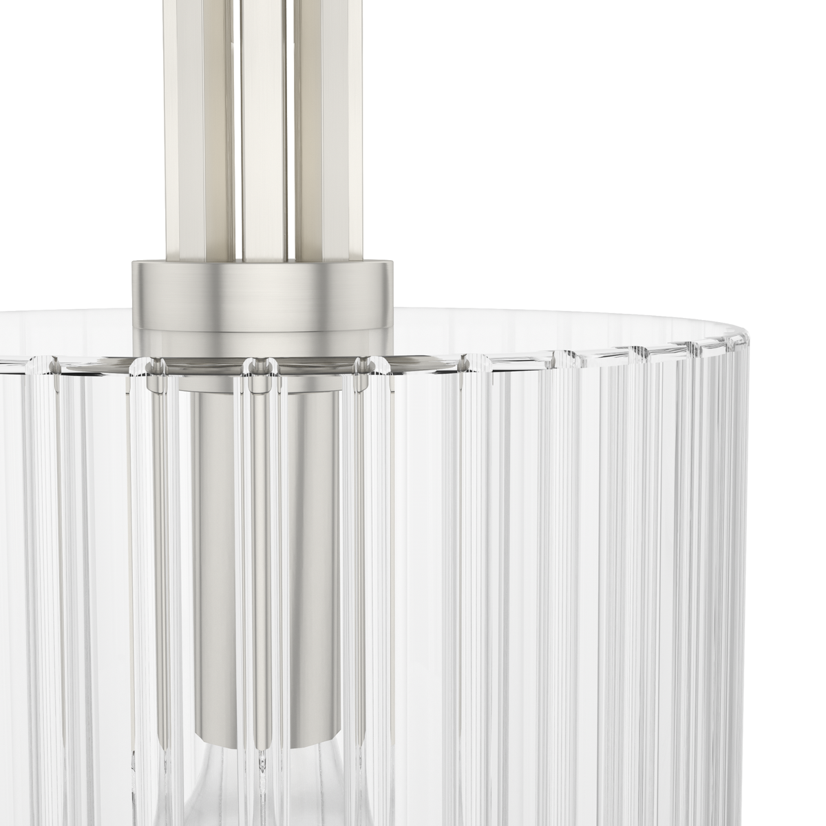 Gatz 10-inch 1-light Brushed Nickel Pendant with Clear Fluted Glass