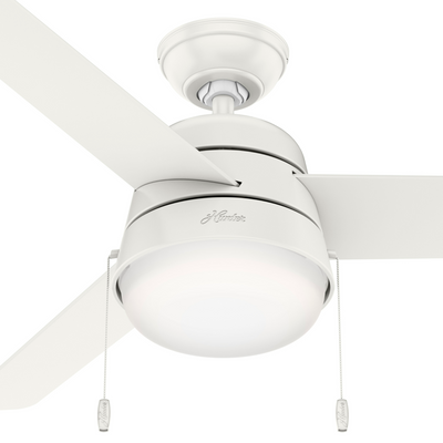 52 inch Aker Fresh White Ceiling Fan with LED Light Kit and Pull Chain