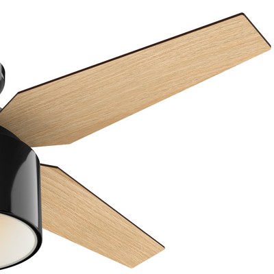 52 inch Cranbrook Gloss Black Low Profile Ceiling Fan with LED Light Kit and Handheld Remote