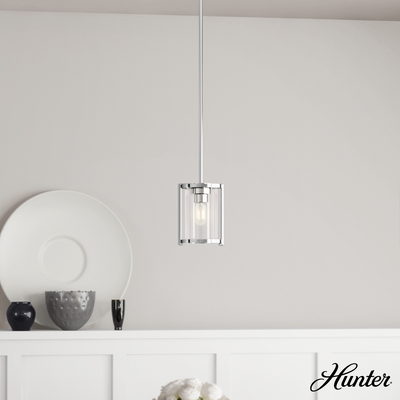 Astwood 6-inch 1-light Polished Nickel Pendant with Clear Glass