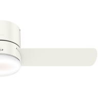 44 inch Minimus Fresh White Low Profile Ceiling Fan with LED Light Kit and Handheld Remote