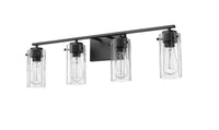 30.5'' Serena Matte Black 4 Light Bath Vanity