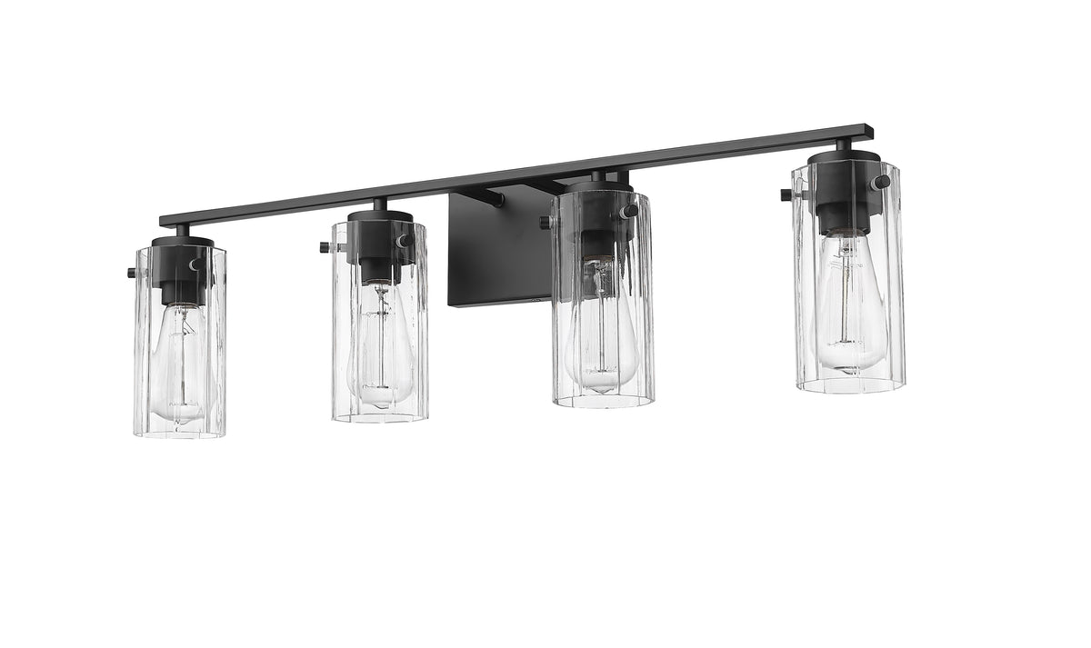 30.5'' Serena Matte Black 4 Light Bath Vanity