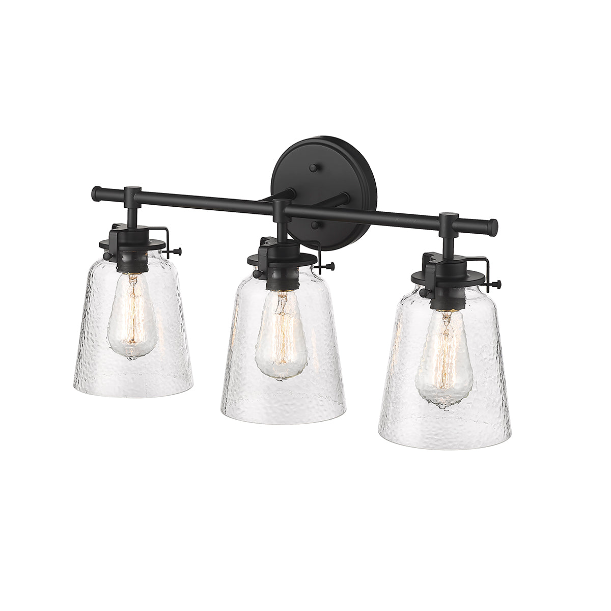 22.9'' Amberose Matte Black 3 Light Bath Vanity
