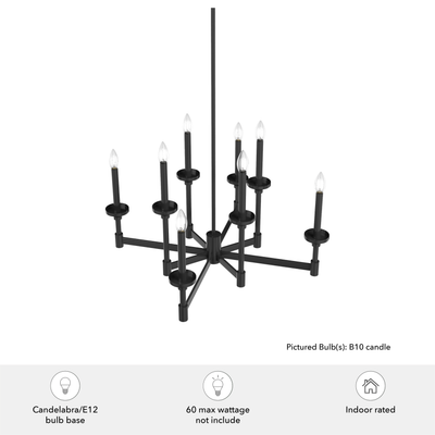 Briargrove 30-inch 8-light Matte Black Chandelier