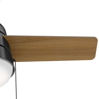 36 inch Aker Matte Black Ceiling Fan with LED Light Kit and Pull Chain