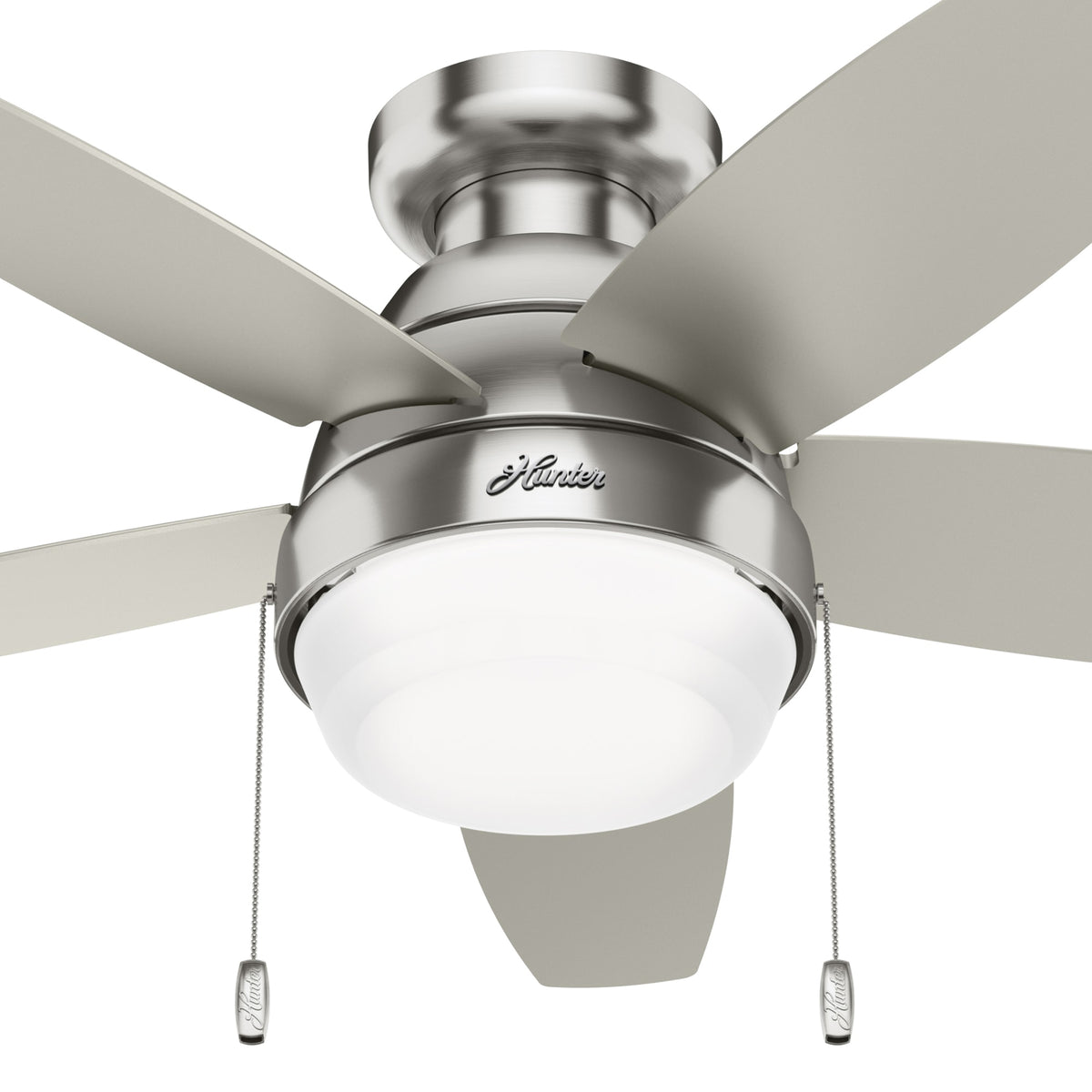 44 inch Lilliana Brushed Nickel Low Profile Ceiling Fan with LED Light Kit and Pull Chain