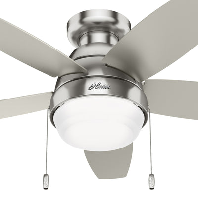 44 inch Lilliana Brushed Nickel Low Profile Ceiling Fan with LED Light Kit and Pull Chain