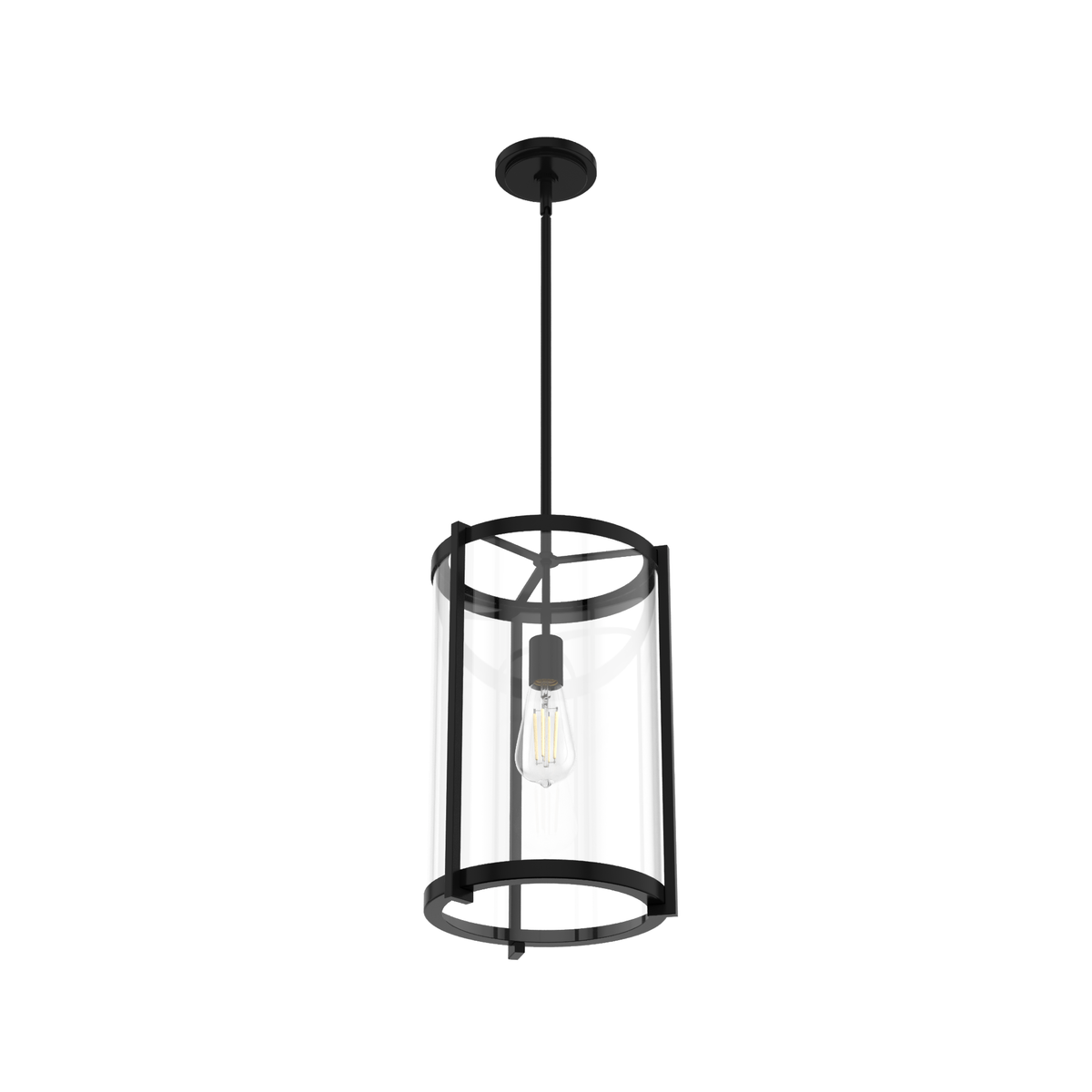 Astwood 11.5-inch 1-light Matte Black Pendant with Clear Glass