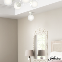Hepburn 8-inch 1-light Matte White Semi-Flush Mount with Cased White Glass